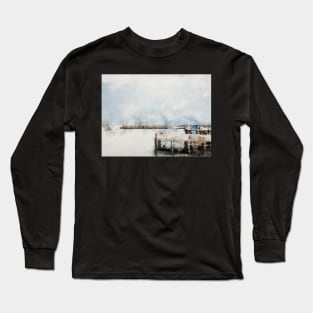 Monterey Bay Fisherman's Wharf Digital Watercolor 2021 Long Sleeve T-Shirt